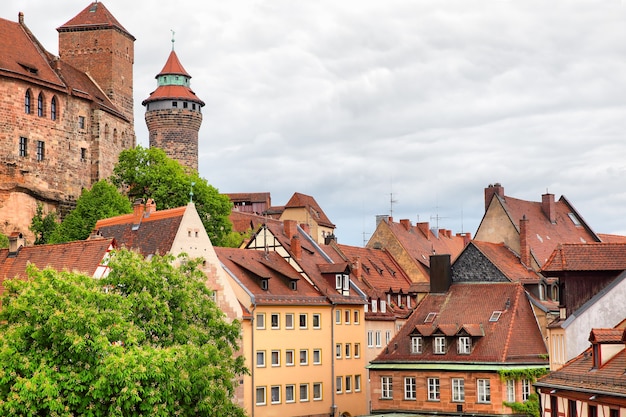 Vista pittoresca della città vecchia di Norimberga, Germania