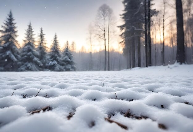 Vista ravvicinata dei fiocchi di neve a terra con nevicate