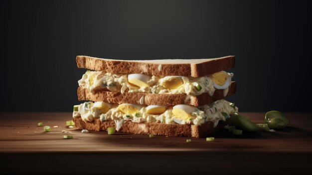 Vista ravvicinata del panino posizionato sul tavolo Perfetto per progetti legati al cibo e al ristorante