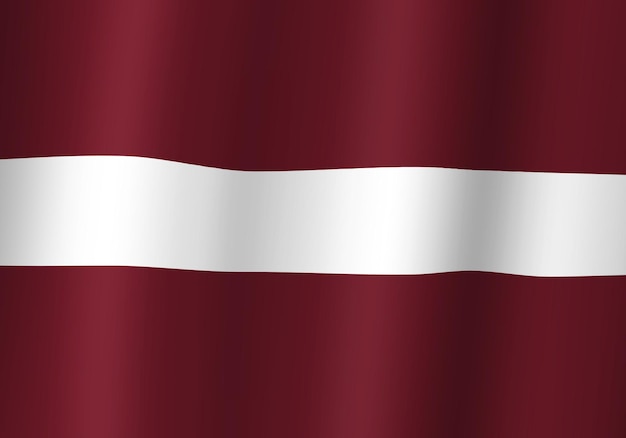 Vista ravvicinata dell'illustrazione 3d della bandiera nazionale della Lettonia