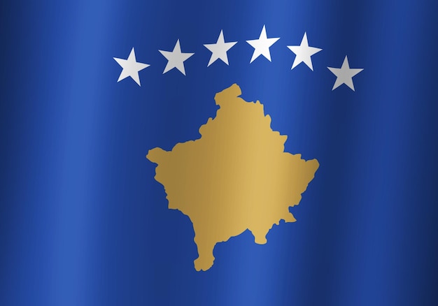 Vista ravvicinata dell'illustrazione 3d della bandiera nazionale della Repubblica del Kosovo