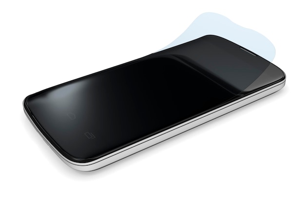 Vista ravvicinata di smartphone con protezione dello schermo