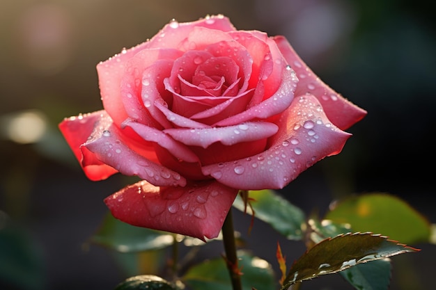 Vista ravvicinata di una rosa rosa