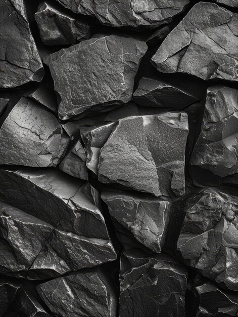 Vista ravvicinata di una superficie rocciosa di consistenza scura con consistenza frastagliata e ruvida