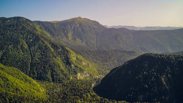 Vista stupefacente del paesaggio della natura del lago Ritsa, Abkhazia Stazione turistica Gagra, Abkhazia, Georgia di vista aerea