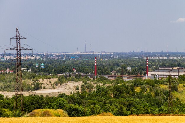 Vista sul distretto industriale nella città di Kremenchug, Ukraine