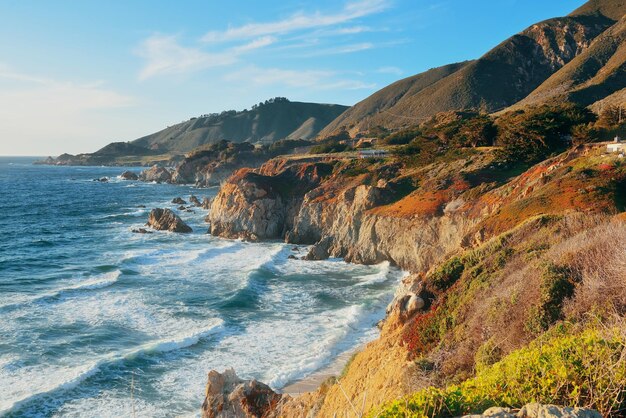 Vista sul mare a Big Sur in California.