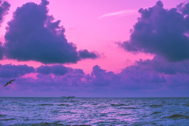 Vista sul mare all'alba del mattino sul mare Paesaggio della natura