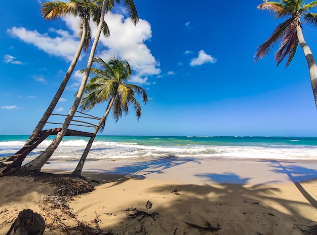 Vista sul mare di Playa limon nella Repubblica Dominicana in una giornata di sole