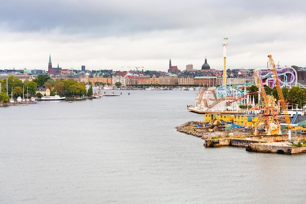 Vista sull'isola di Tivoli Grona Lund e Beckholmen Stoccolma