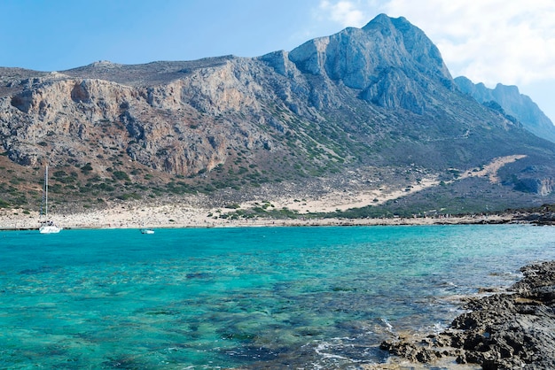 Vista sulla baia di Balos alla confluenza di tre mari