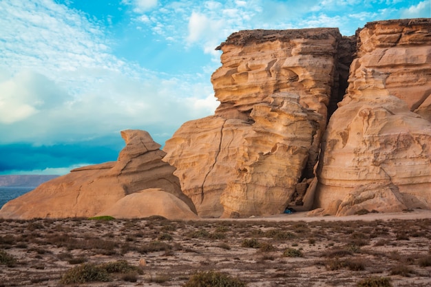 Vista sulla spiaggia di Ras al Jinz in Oman