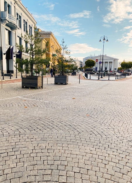 vista sulla strada della città di Vilnius