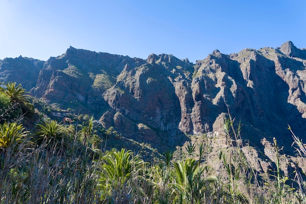 Vista sulle montagne e sulla maschera della gola