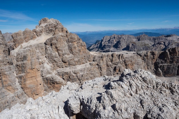 Vista sulle vette delle Dolomiti di Brenta Trentino Italia