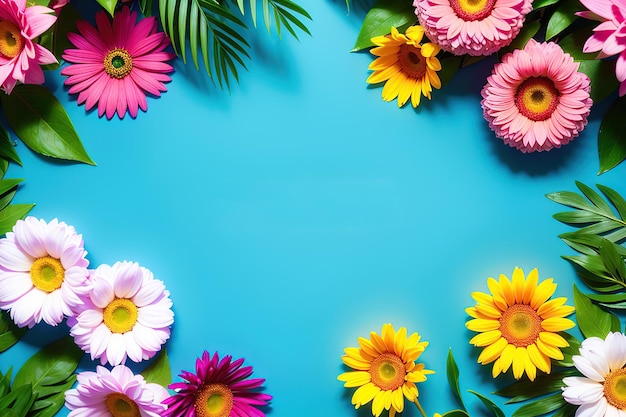 Vista superiore del fondo della struttura della struttura dei fiori variopinti di estate