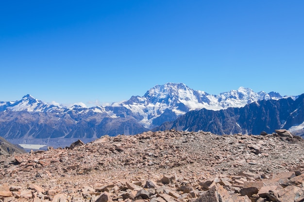 Vista superiore del parco nazionale del cuoco del supporto di Aoraki, isola del sud Nuova Zelanda