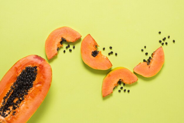 vista superiore deliziosa tavola di papaya alta qualità e risoluzione bellissimo concetto fotografico