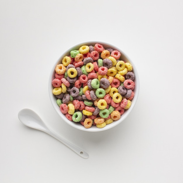 vista superiore gustosa ciotola di cereali colorata di alta qualità e risoluzione bellissimo concetto fotografico