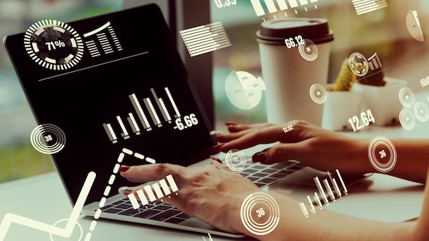 Visual creativa della tecnologia di analisi dei dati aziendali