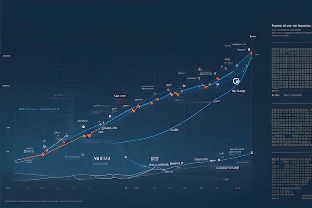 Visuale accattivante delle tendenze del mercato