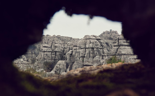 Visualizza l'erosione della roccia torcal antequera