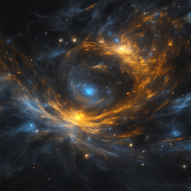 Visualizza una vasta distesa stellata punteggiata da vorticose nuvole di gas e polvere dai colori cangianti