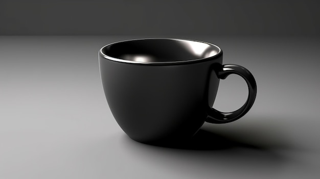 Visualizzare una tazza professionale piena di nero in un modello vuoto su un fondo solido AI generativa