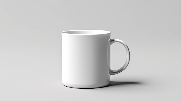 Visualizzare una tazza professionale tutta bianca in un modello vuoto sullo sfondo solido Generativa AI