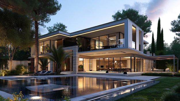 Visualizzazione 3D della casa di lusso rendering 3D