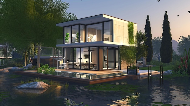 Visualizzazione 3D della casa di lusso rendering 3D