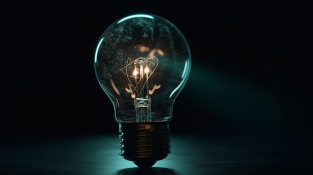 Visualizzazione concettuale La lampadina incandescente indica innovazione e guida con l'esempio