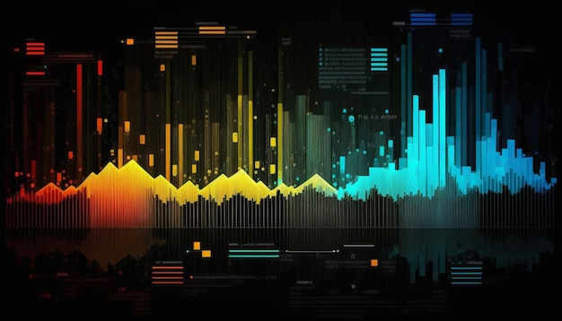 visualizzazione dei regni. background tecnologico Concetto di flusso di dati. analisi aziendale.