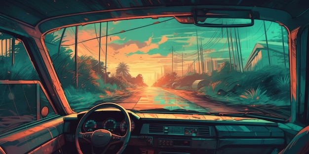 Visualizzazione del cruscotto durante un viaggio diurno nello stile di Cyril Rolando