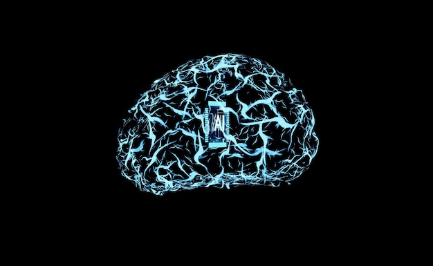 Visualizzazione della rete neurale durante il processo di formazione e sviluppo di inferenza. Algoritmo di apprendimento profondo fornito con set di dati, incaricato di interpretare i dati, animazione di rendering 3D