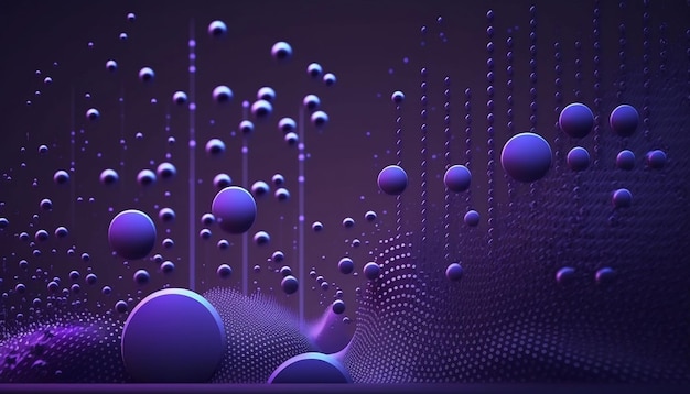 Visualizzazione di Big Data Il flusso musicale dei suoni Sfondo astratto con intreccio di punti Rendering 3D