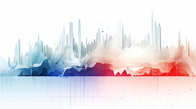 Visualizzazione di dati astratti su sfondo bianco