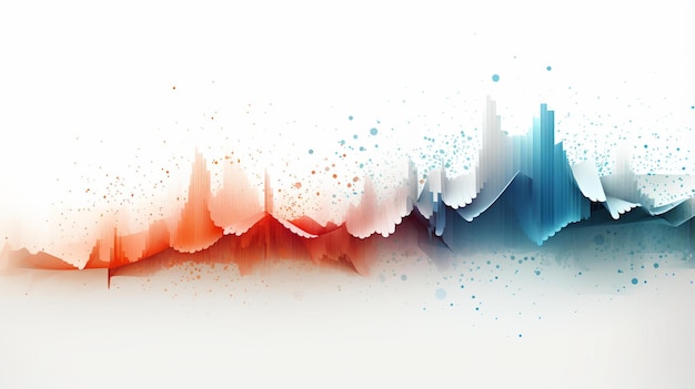 Visualizzazione di dati astratti su sfondo bianco