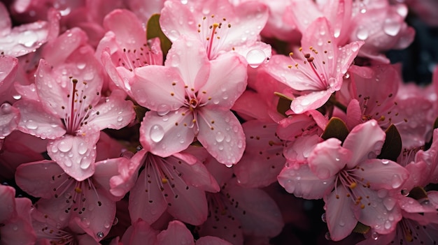 Visualizzazione ipnotizzante di colori e texture con grandi fiori di rododendro sconcertati generati dall'intelligenza artificiale