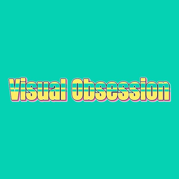 VisualObsession Typography Vintage 90s 3d design giallo rosa testo sfondo foto jpg