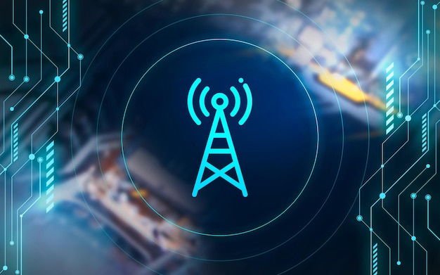 Vita dipendente dalla connessione informatica Icona dell'antenna radar