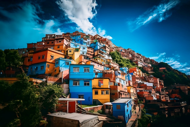 Vita vibrante nella favela brasiliana Hill