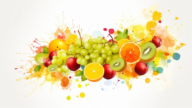 Vitamine vibranti per la salute e il benessere Immagine ad acquerello