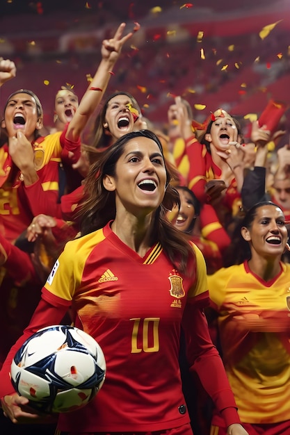 Vittoria della nazionale di calcio femminile della Spagna Ai generata