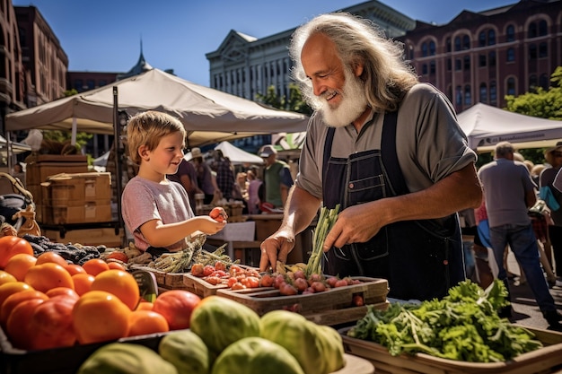 Vivace mercato degli agricoltori