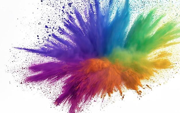 Vivid Color Splash Polvere colorata che esplode in Abstract Design Creative Paint Cloud