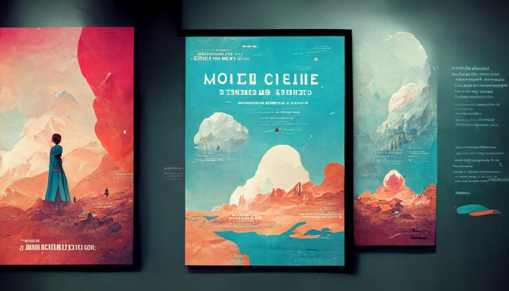 Volantino o poster Mockup immagine di sfondo illustrazione