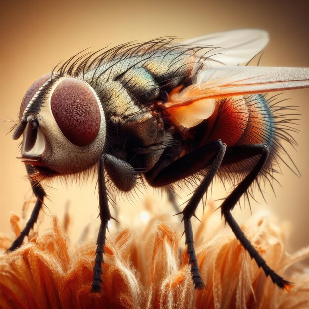 volare su uno sfondo di macro insetti foglia