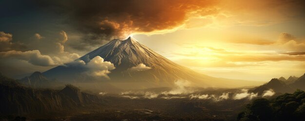 Volcano Java orientale Indonesia panorama del paesaggio naturale Generative ai