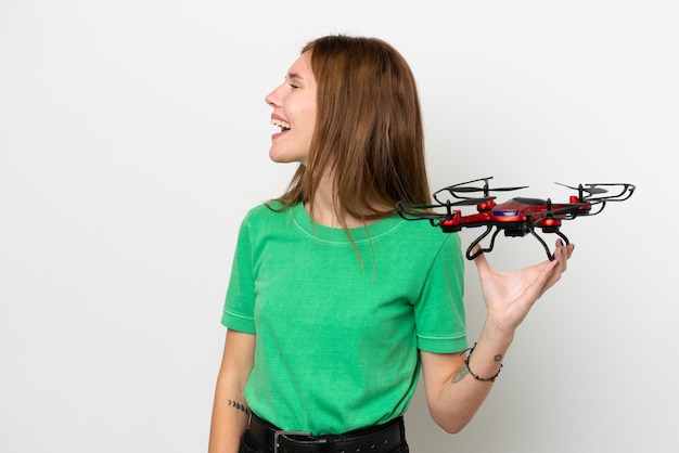 volo aereo femmina felice positivo drone